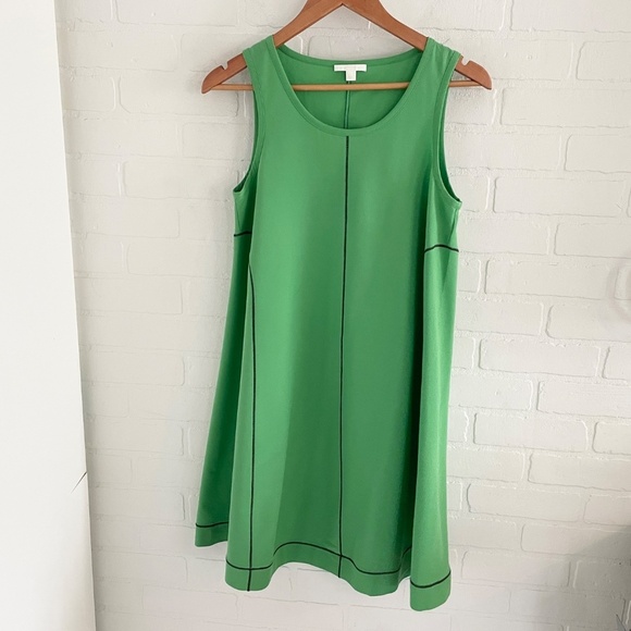 COS Mini Dress With Coverstitched Seams Apple Green Blokettecore Sz S Oversized - Picture 7 of 13